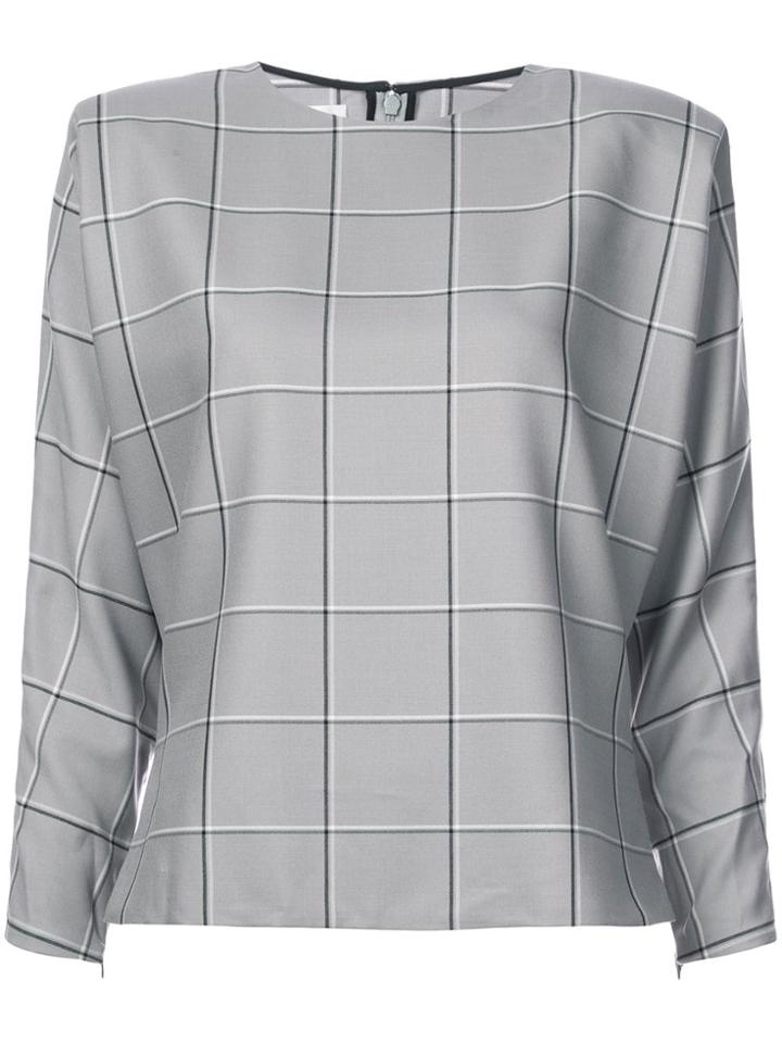 Carmen March Checked Boxy Blouse - Grey