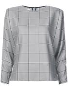 Carmen March Checked Boxy Blouse - Grey