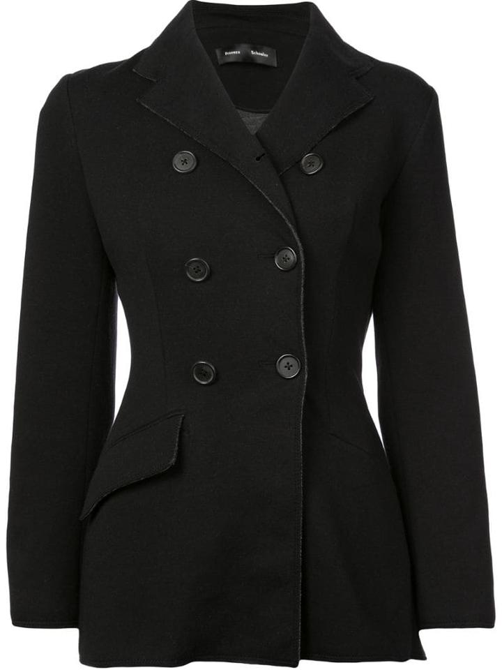 Proenza Schouler Bonded Jersey Double Breasted Blazer - Black