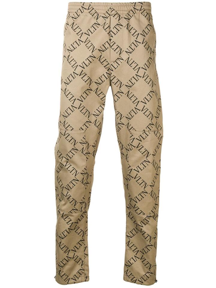 Valentino Vltn Print Trousers - Neutrals