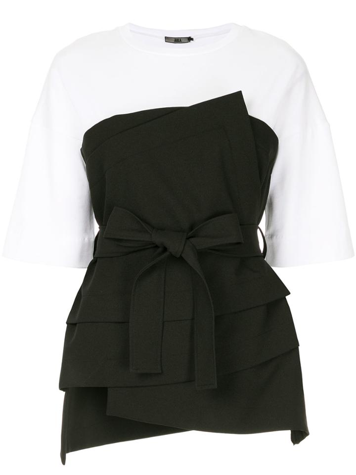 Aula Bicolour Blouse - Black
