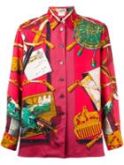 Hermès Vintage Scarf Print Shirt, Adult Unisex, Size: 42, Red