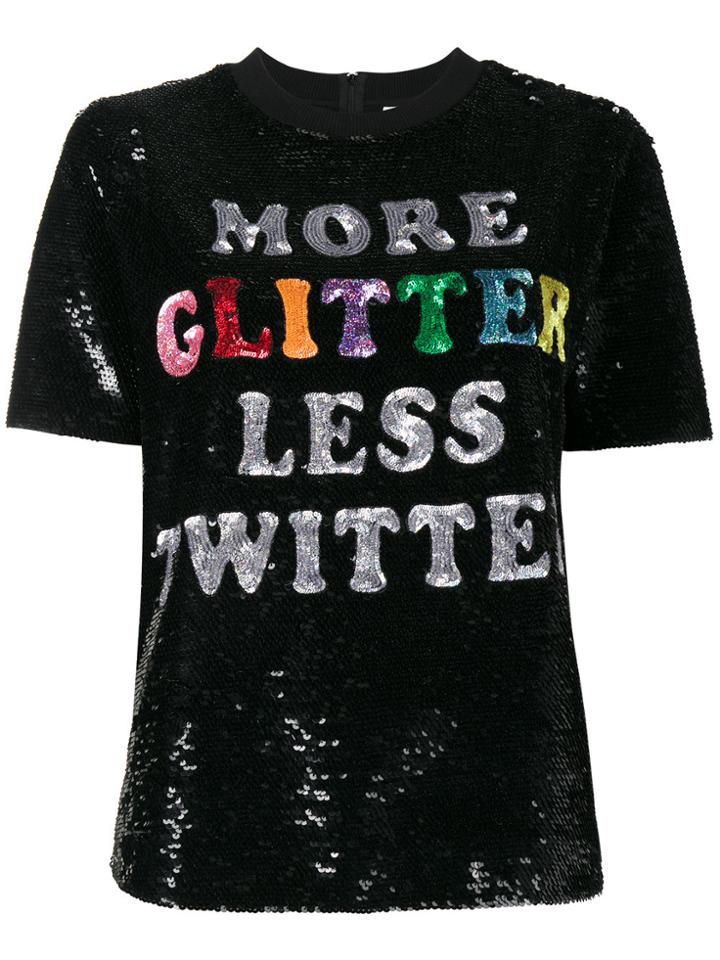 Ashish More Glitter Sequin Top - Black