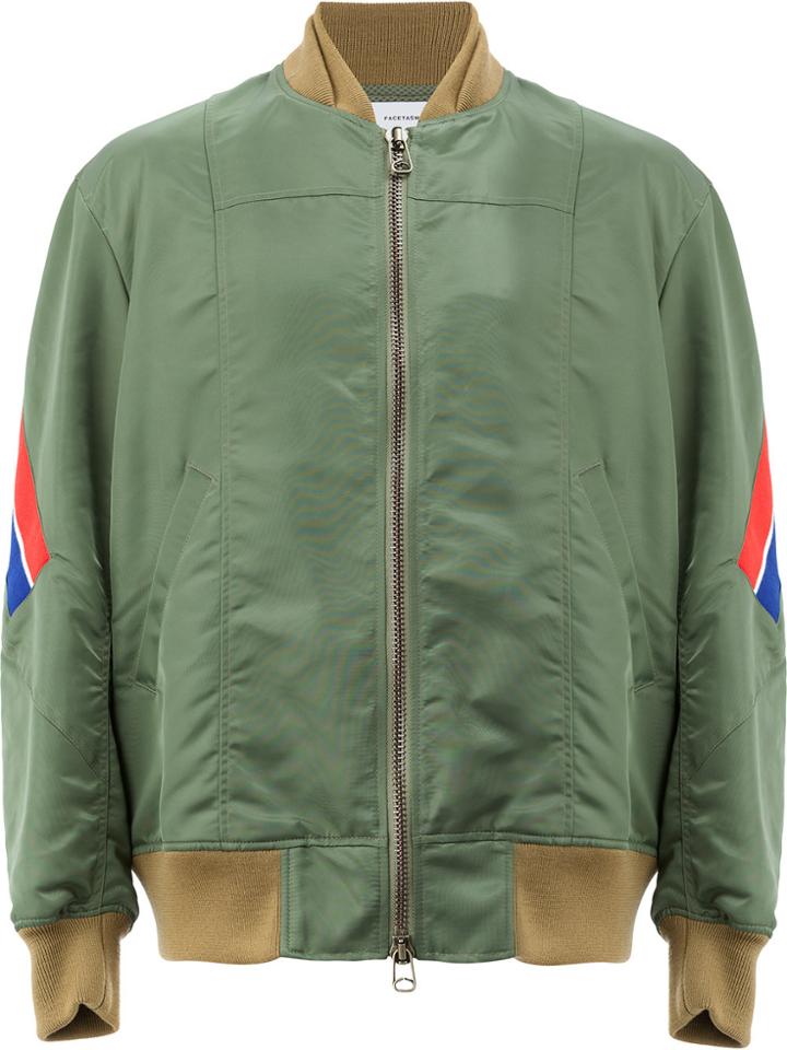 Facetasm Zipped Bomber Jacket - Green