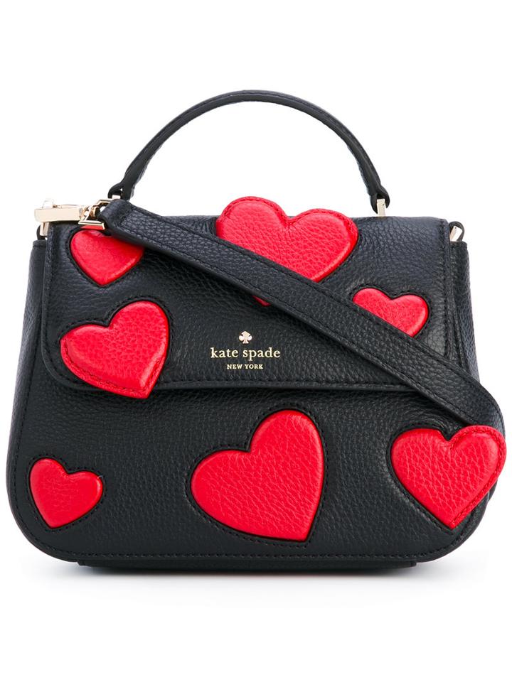 Kate Spade - Hearts Shoulder Bag - Women - Leather/polyester - One Size, Black, Leather/polyester