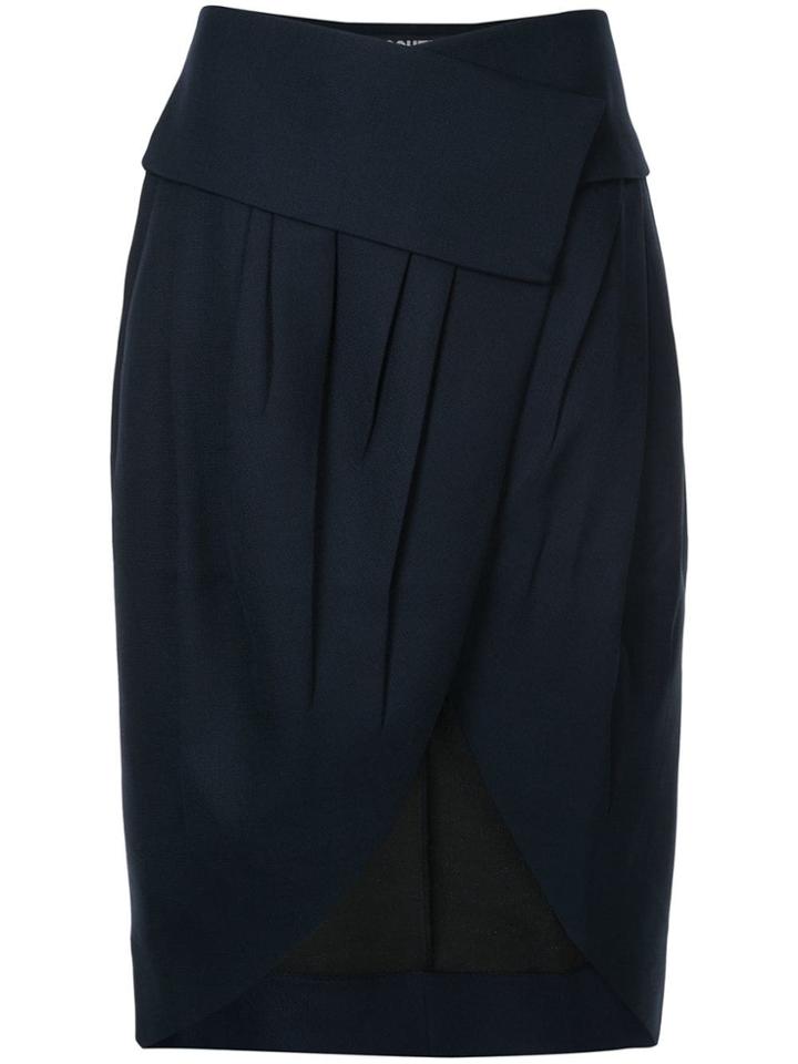 Jacquemus Asymmetric Pleated Skirt - Black