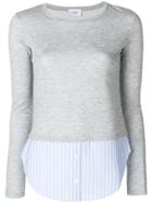 Dondup Contrast Flared-sleeve Sweater - Grey