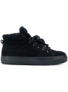 Tod's Faux Shearling-trimmed Sneakers - Black