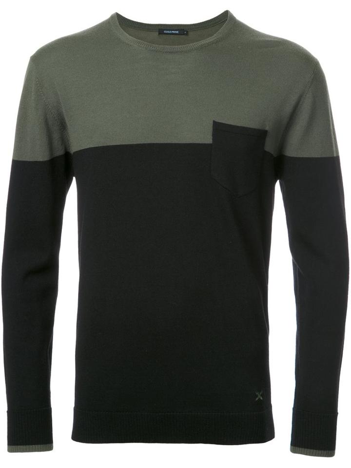 Guild Prime Colour Block Jumper, Men's, Size: 3, Green, Wool