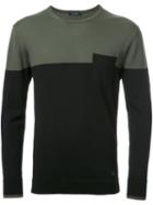 Guild Prime Colour Block Jumper, Men's, Size: 3, Green, Wool