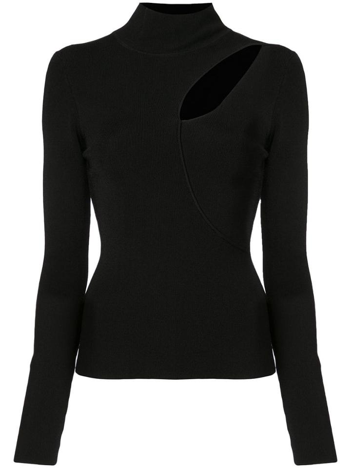 Alice+olivia Sophie Cutout Turtleneck Sweater - Black
