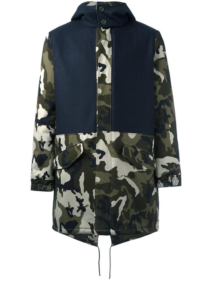 Lc23 Camouflage Print Parka, Men's, Size: Medium, Green, Nylon/polyamide/virgin Wool/cashmere