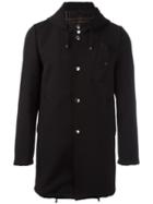 Daniele Alessandrini Hooded Coat, Men's, Size: 46, Black, Polyester/viscose