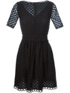 Carven Perforated Dress With A Boat Neck