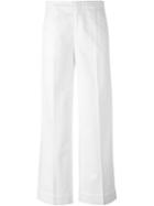 Alberto Biani Pleated Palazzo Pants, Women's, Size: 46, White, Cotton/spandex/elastane