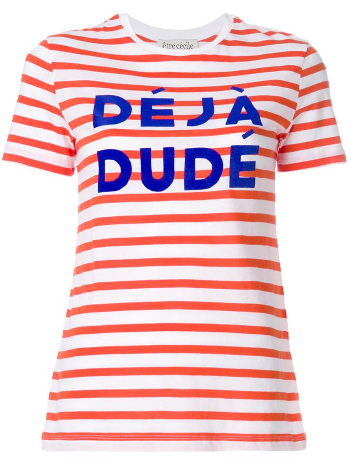 Être Cécile Déjà Dude Striped T-shirt - Yellow & Orange