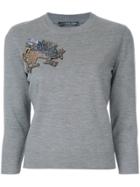 Alexander Mcqueen Griffin Embellished Jumper - Grey