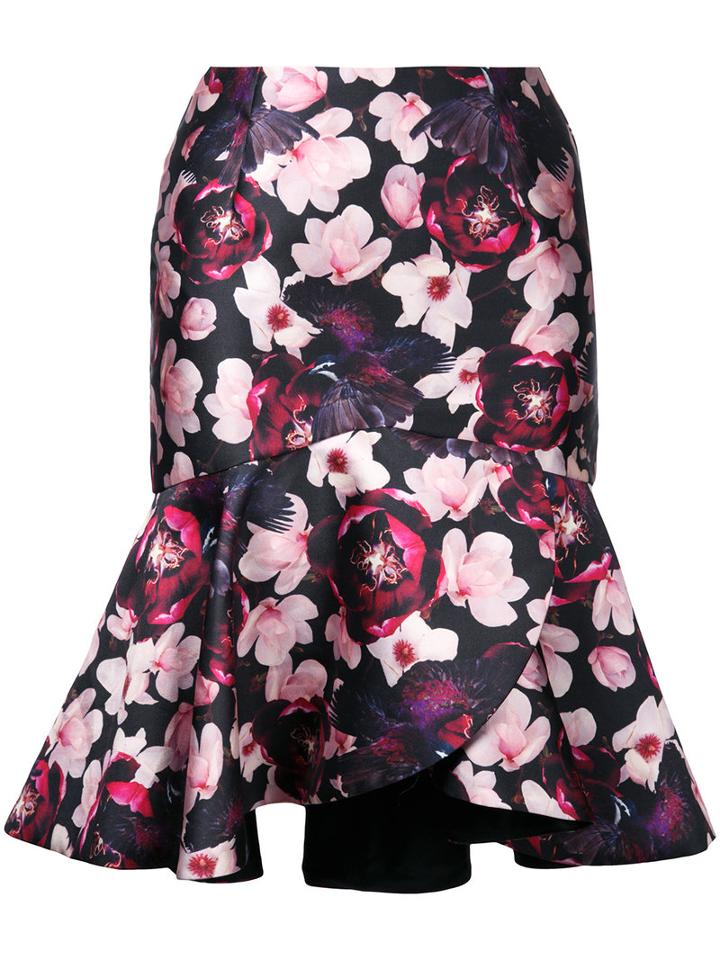 Romance Was Born 'magnolia Blossom' Skirt, Women's, Size: 10, Black, Silk/polyester