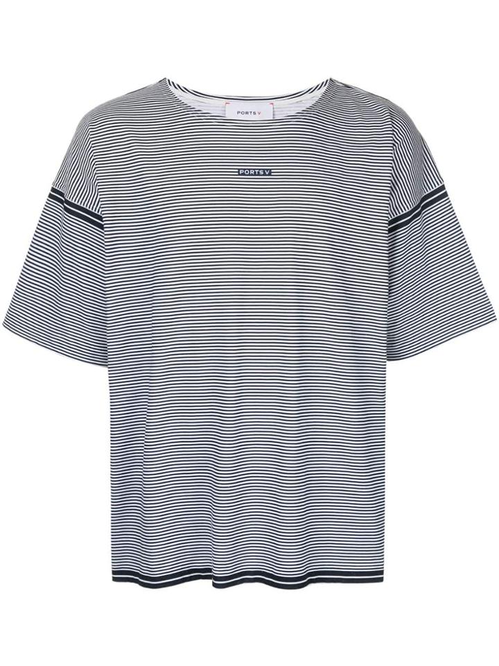 Ports V Striped T-shirt - Blue