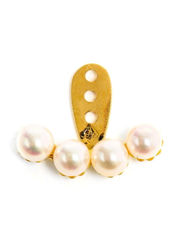 Yvonne Léon 18k Yellow Gold And Pearl Lobe Earring