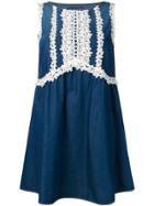 Ermanno Scervino Lace Denim Mini Dress - Blue