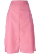 Julien David - Slit Midi Skirt - Women - Silk/polyester/wool - M, Pink/purple, Silk/polyester/wool
