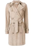 Desa Collection Suede Trench Coat - Nude & Neutrals