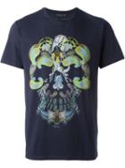 Etro Skull Print T-shirt, Men's, Size: Small, Blue, Cotton