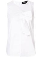 Paule Ka Sleeveless Half Bow Blouse - White