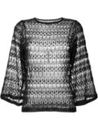 Isabel Marant Crochet Wide Sleeve Sweater, Women's, Size: 40, Black, Linen/flax/polyamide