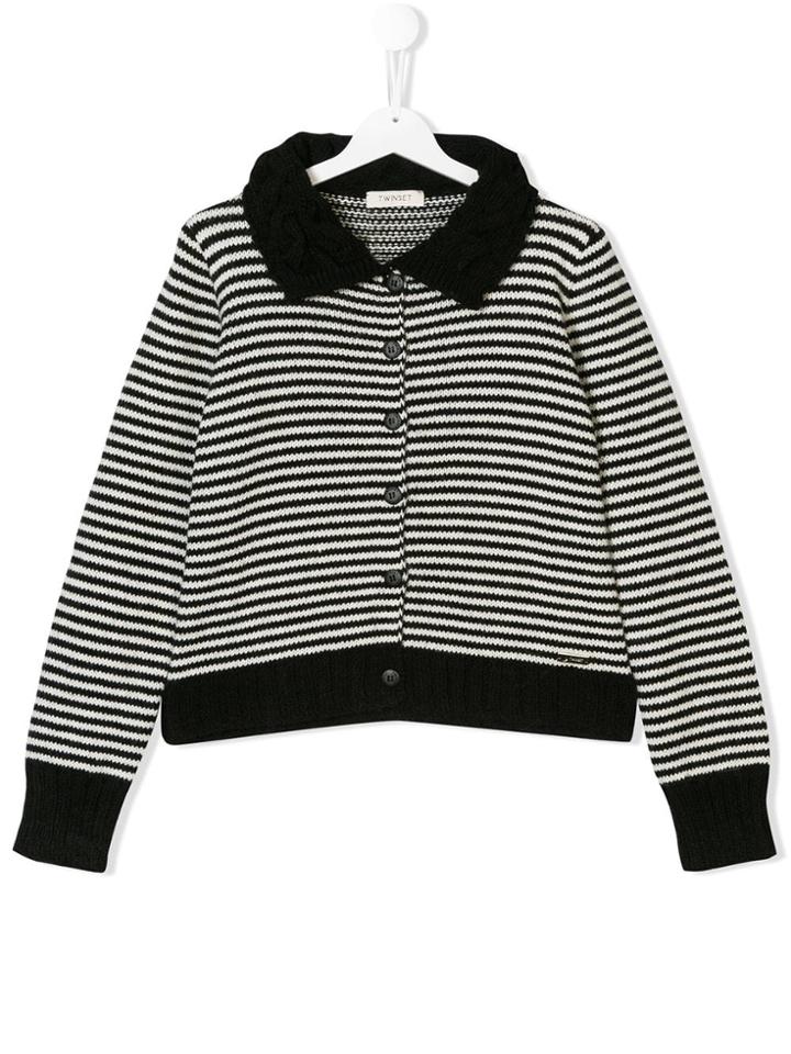 Twin-set Striped Cardigan - Black