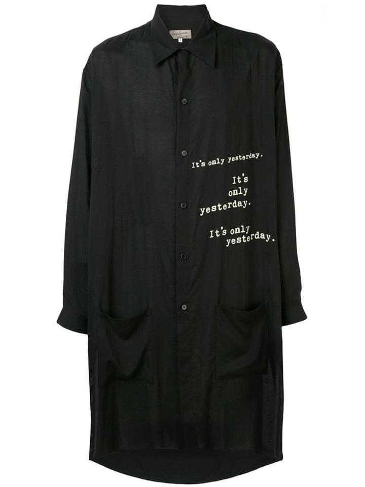 Yohji Yamamoto Printed Oversized Shirt - Black