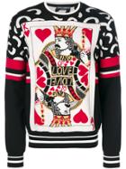 Dolce & Gabbana Poker Cards Print Sweatshirt - Black
