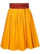 Paule Ka - Short Full Woven Skirt - Women - Cotton/spandex/elastane - 40, Yellow/orange, Cotton/spandex/elastane