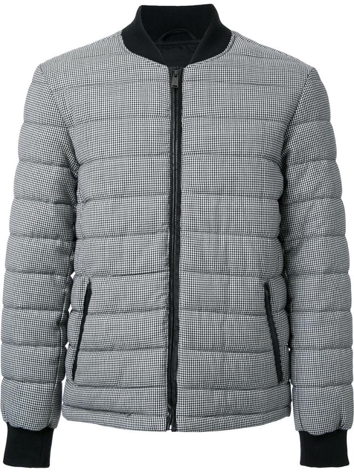 Kent & Curwen Houndstooth Padded Bomber Jacket - Grey