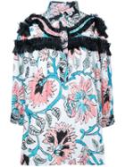 Antonio Marras - Ruffled Detail Floral Blouse - Women - Cotton - 46, Black, Cotton
