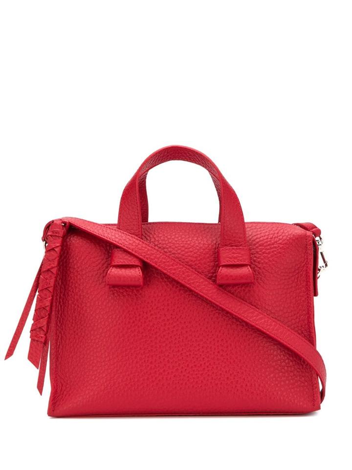 Orciani Pebbled Medium Tote Bag - Red