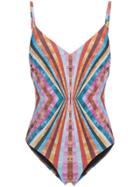 Mary Katrantzou Sequin Striped One Piece - Multicolour