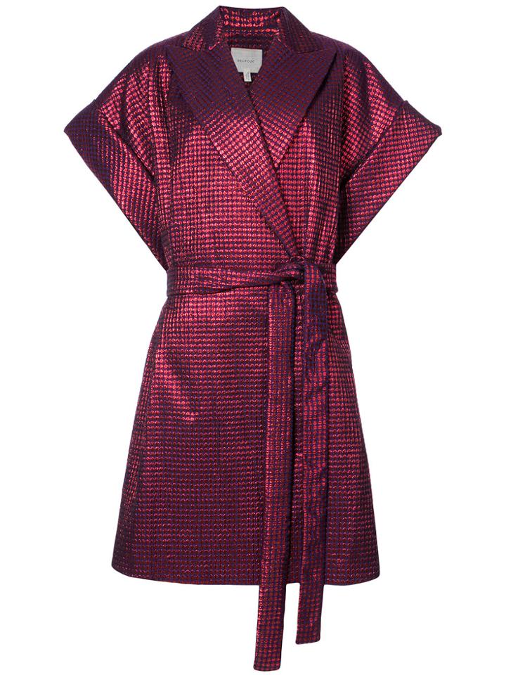 Delpozo Belted Shortsleeved Coat - Red