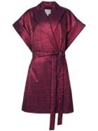 Delpozo Belted Shortsleeved Coat - Red