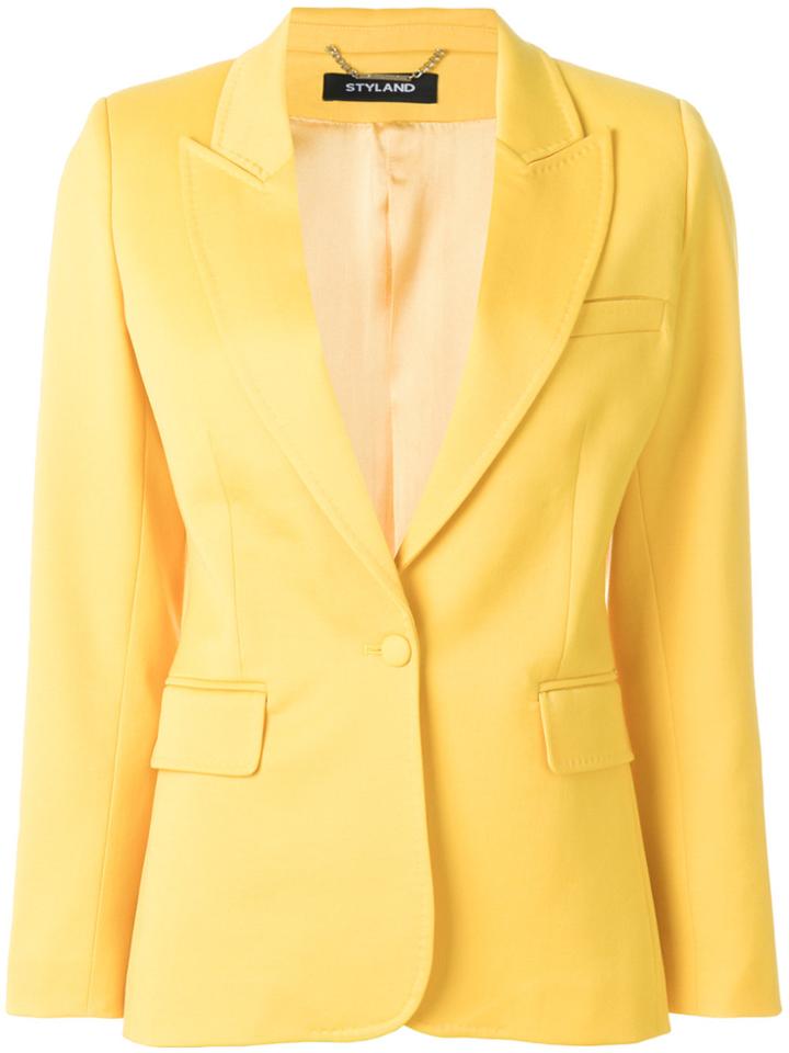 Styland Buttoned Up Jacket - Yellow & Orange