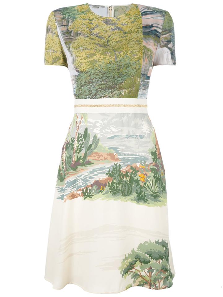 Stella Mccartney Landscape Print Dress - Green