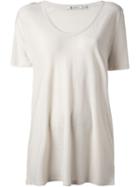 T By Alexander Wang Scoop Neck T-shirt, Women's, Size: M, Nude/neutrals, Silk/rayon