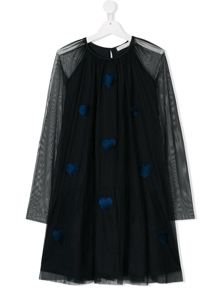 Stella Mccartney Kids Teen Long-sleeve Embellished Dress - Blue