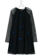 Stella Mccartney Kids Teen Long-sleeve Embellished Dress - Blue