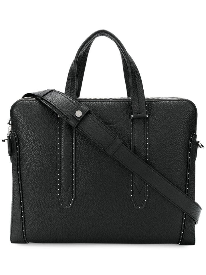 Salvatore Ferragamo Micro-studded Shoulder Bag - Black