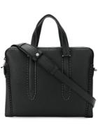 Salvatore Ferragamo Micro-studded Shoulder Bag - Black