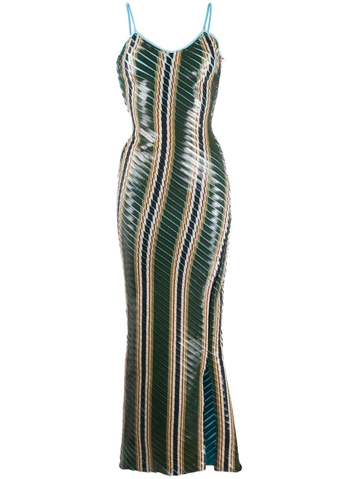 Y/project Printed Tape Dress - Green