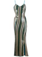 Y/project Printed Tape Dress - Green