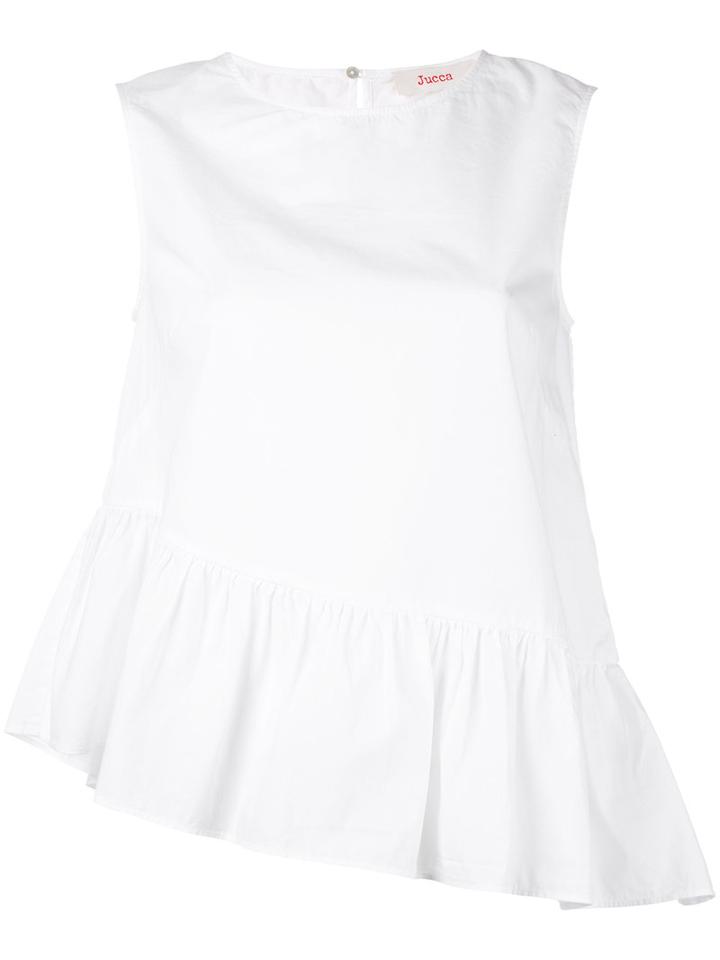 Jucca - Gathered Detail Sleeveless Blouse - Women - Cotton - 40, White, Cotton